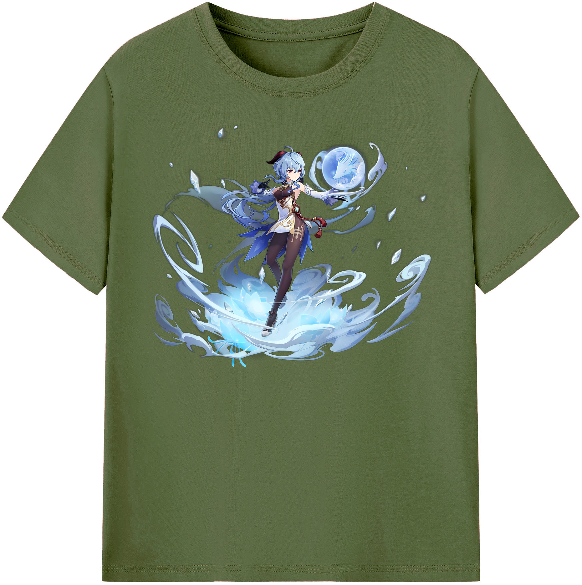 げんし神 甘雨 かんう genshin Ganyu 綿100％半袖Tシャツ（フロントプリント）